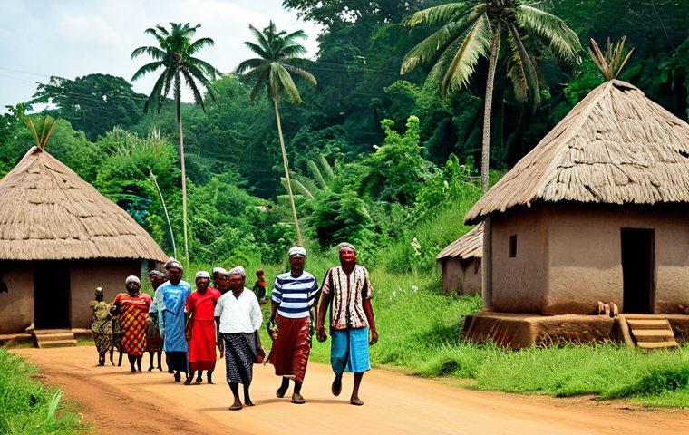 비아프라 공화국과 국제법 - Humanitarian Aid Effort**

"A bustling scene of aid workers distributing food and medical supplies t...
