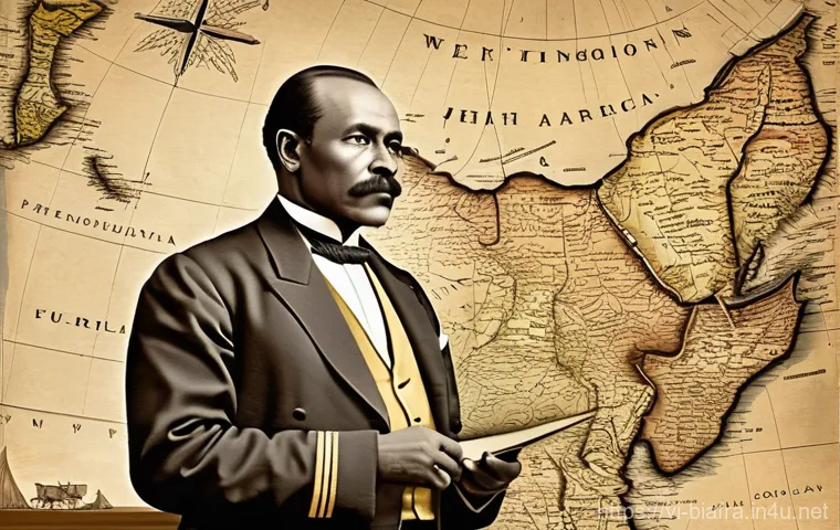 비아프라 전쟁과 영국 개입 - **Colonial Legacy: The Artificial Lines**
    "A wide-angle, slightly sepia-toned historical illustr...